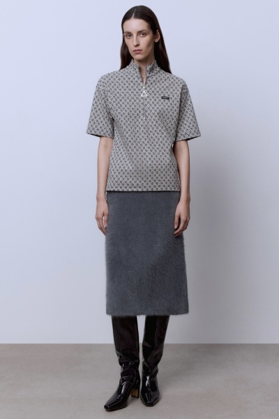 Поло на молнии с хлопком, синий