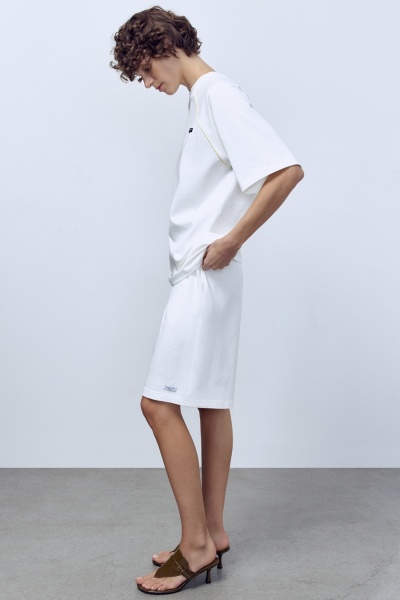 Футболка оверсайз с кантом, белый