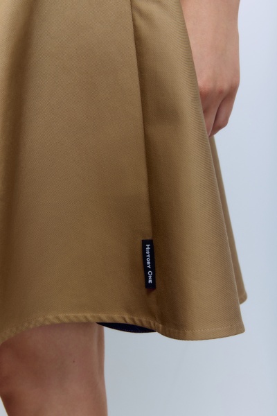 Юбка-солнце мини, бежевый