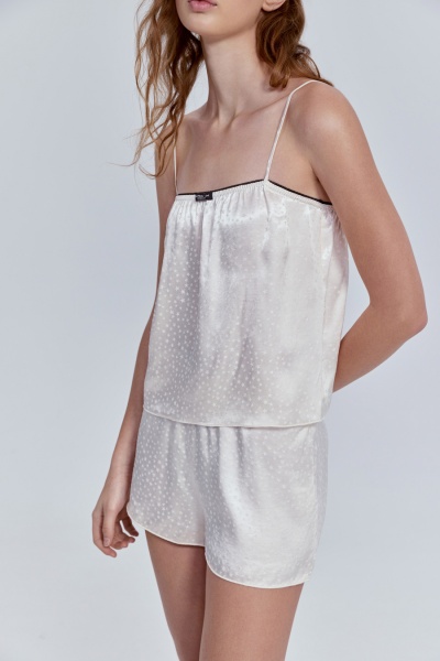 Топ бельевой из атласа, молочный