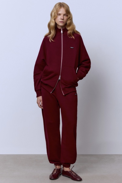 Толстовка из футера с начёсом, бордо