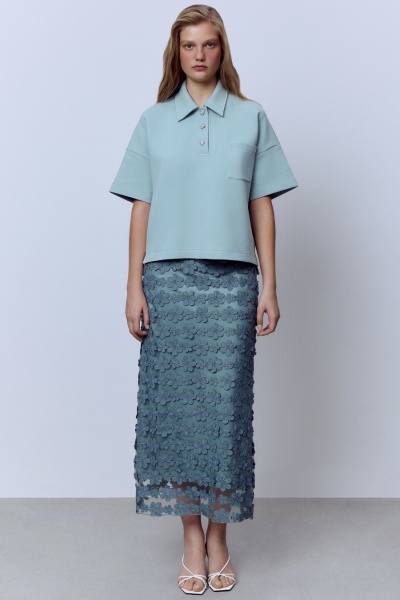 Юбка из накладного кружева, полынь