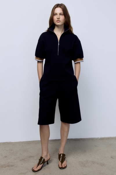 Бермуды из хлопковой скубы, черный