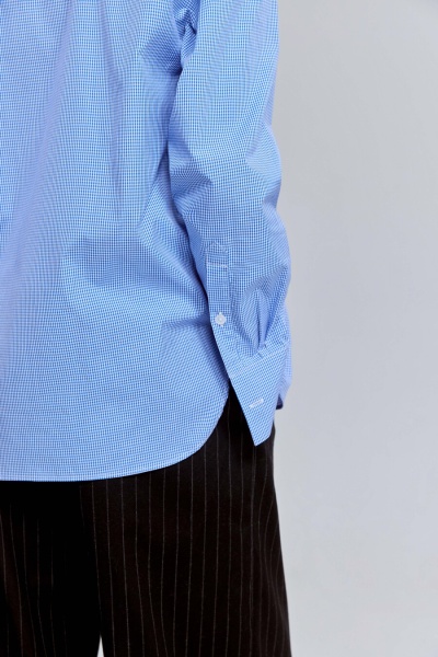 Рубашка виши с бантом и длинным рукавом, синий