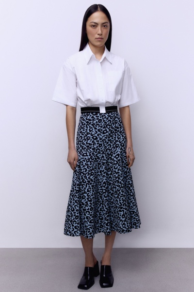 Рубашка-кроп из итальянского варёного хлопка, белый