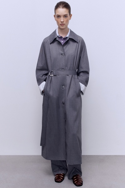 Легкое пальто из премиальной шерсти, серый