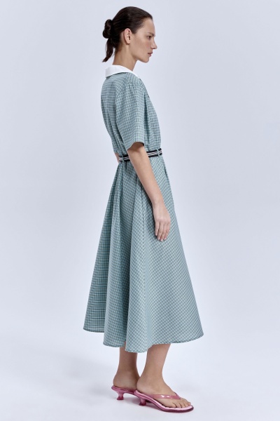 Платье в клетку из итальянского хлопка, зелёный