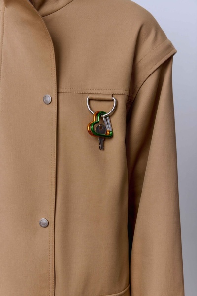 Пальто лёгкое из габардина на фланели, бежевый