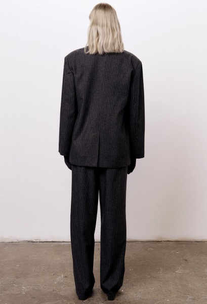 Жакет свободного кроя из шерсти, серый