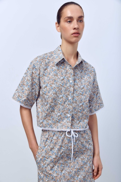 Рубашка-кроп Secret Garden, бежевый