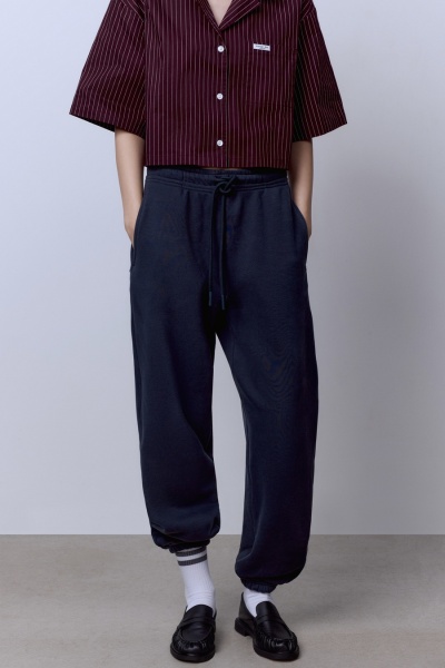 Брюки из футера с начёсом, графит