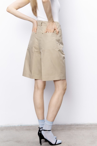 Шорты-бермуды из хлопка, песочный