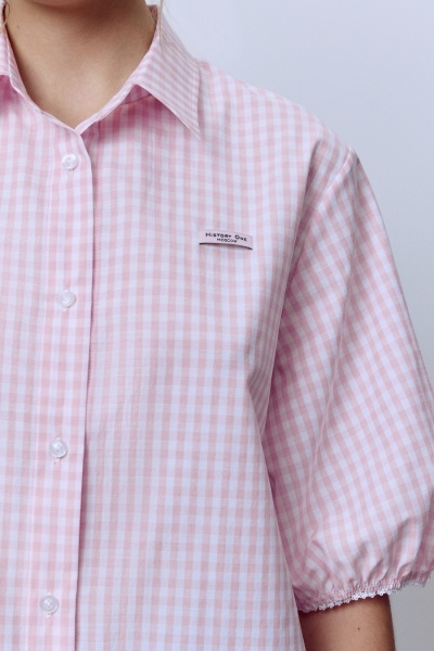 Рубашка виши с объёмными рукавами, розовый