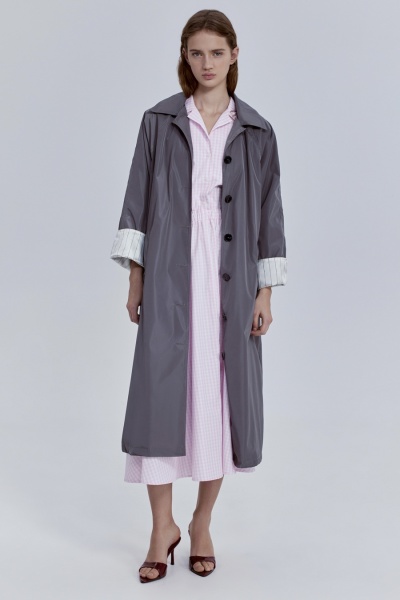 Плащ из нейлона, серый