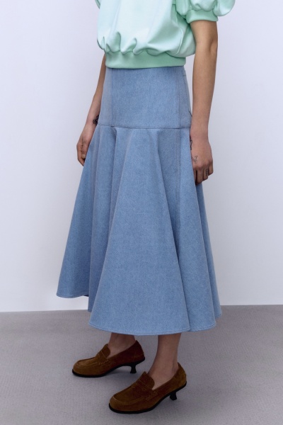 Юбка-годе из денима, голубой