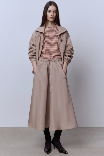 Юбка-солнце из нейлона, бежевый