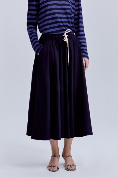 Юбка-солнце из габардина, синий