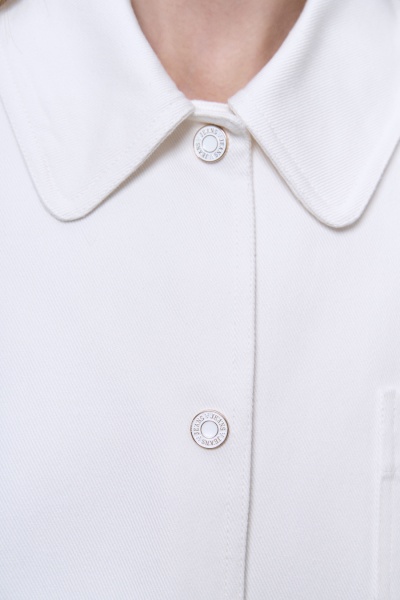 Жакет-рубашка из лёгкого денима, молочный