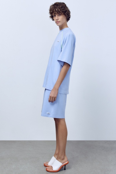 Футболка оверсайз с кантом, голубой