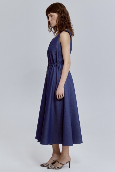 Платье без рукавов из денима, синий