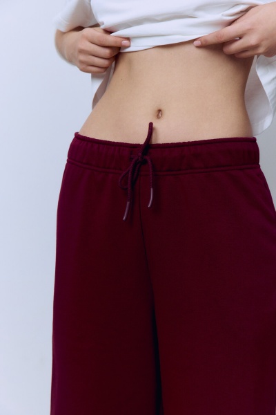 Бермуды из хлопкового футера, бордовый