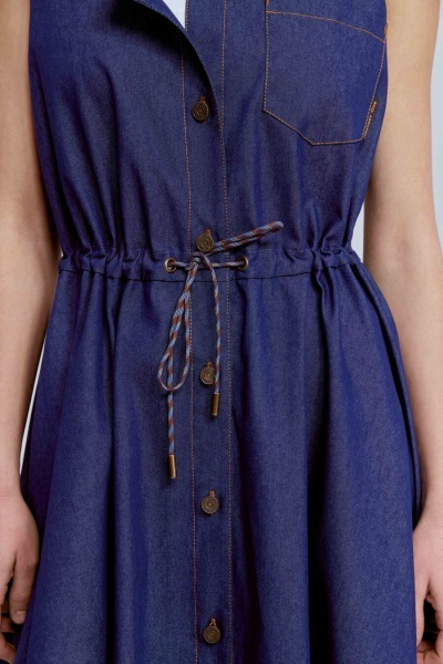 Платье без рукавов из денима, синий