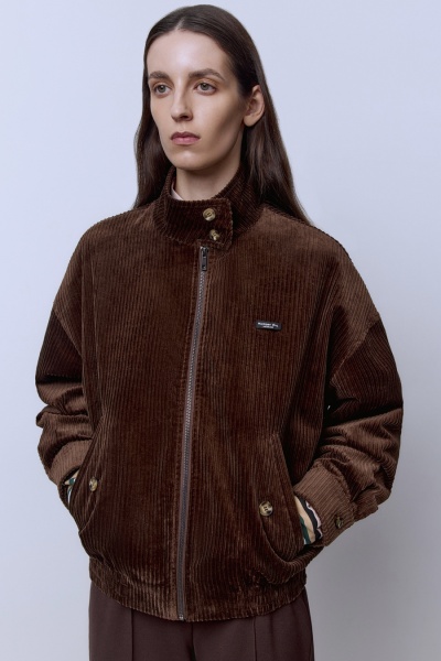 Бомбер из вельвета, шоколад