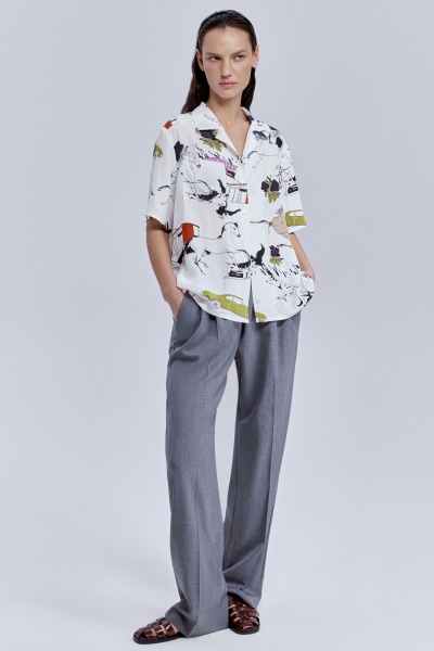 Рубашка бокси с принтом «комиксы», белый