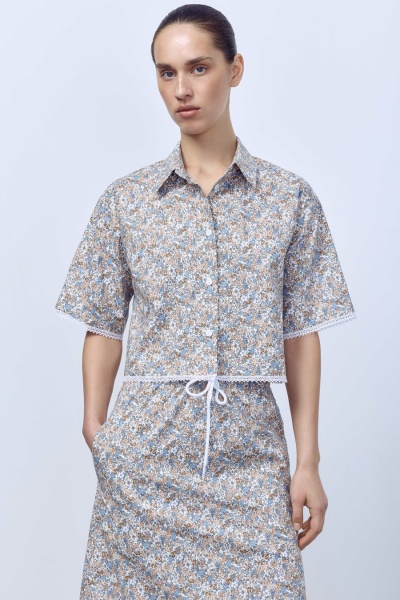 Рубашка-кроп Secret Garden, бежевый