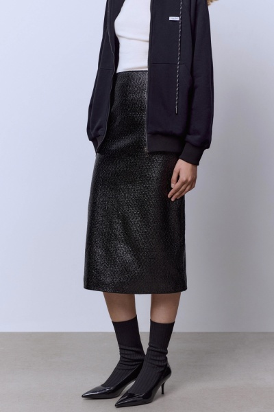 Юбка из лакового твида, чёрный