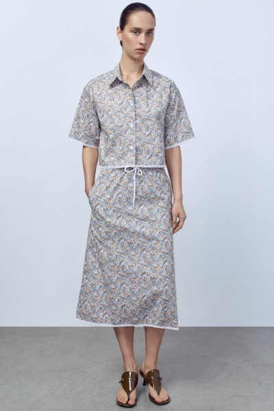 Юбка Secret Garden на кулиске с кружевом, бежевый