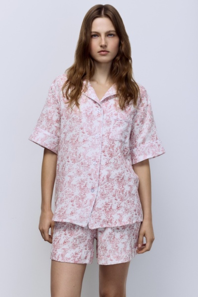 Пижама Toile de Jouy (рубашка + шорты), красный