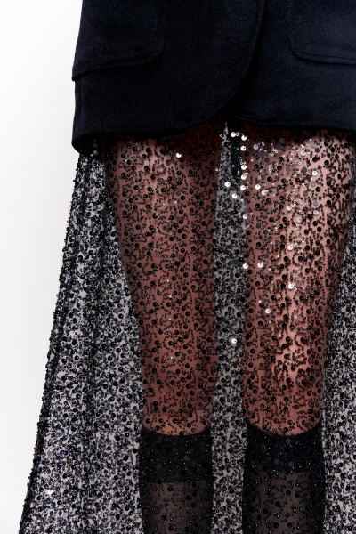 Юбка в бисере и пайетках черный