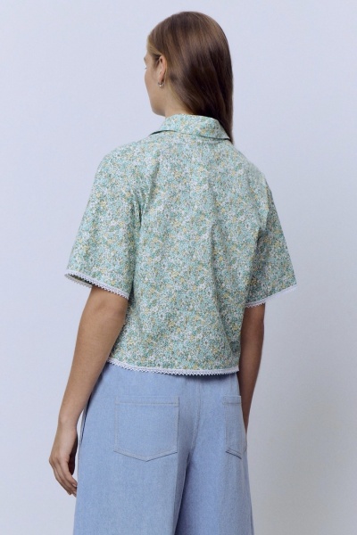 Рубашка-кроп Secret Garden, зелёный