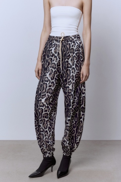 Брюки из нейлона, леопард