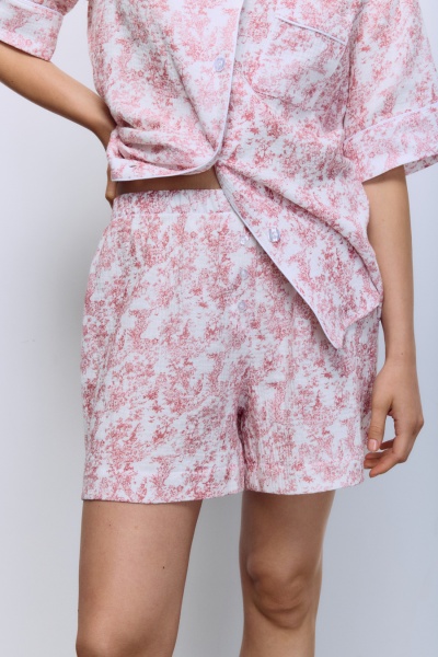 Пижама Toile de Jouy (рубашка + шорты), красный