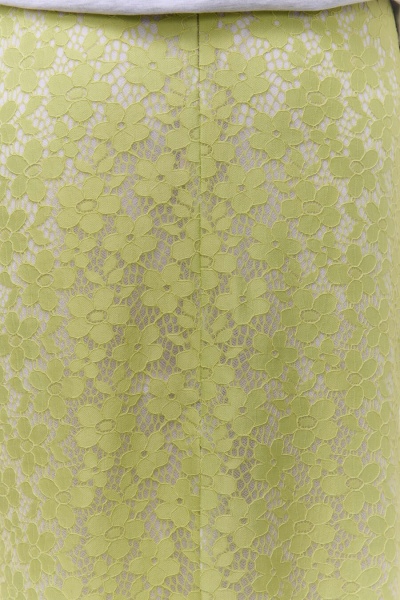 Юбка А-лайн с кружевом, салатовый
