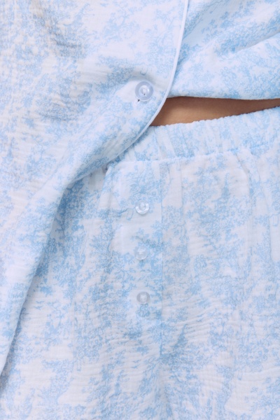 Пижама Toile de Jouy (рубашка + шорты), голубой