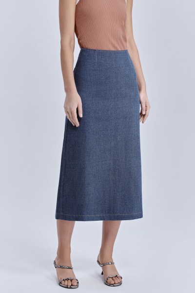 Юбка прямая из винтажного денима, синий