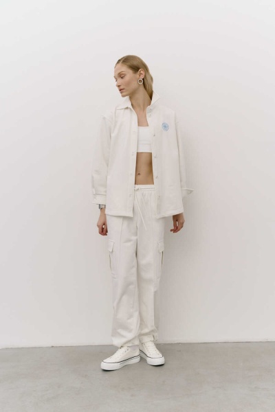 Рубашка футер молочный