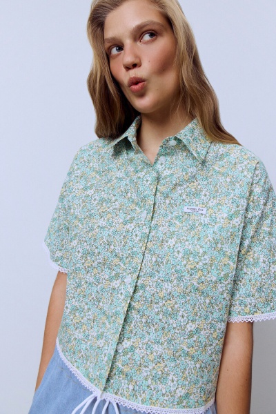 Рубашка-кроп Secret Garden, зелёный
