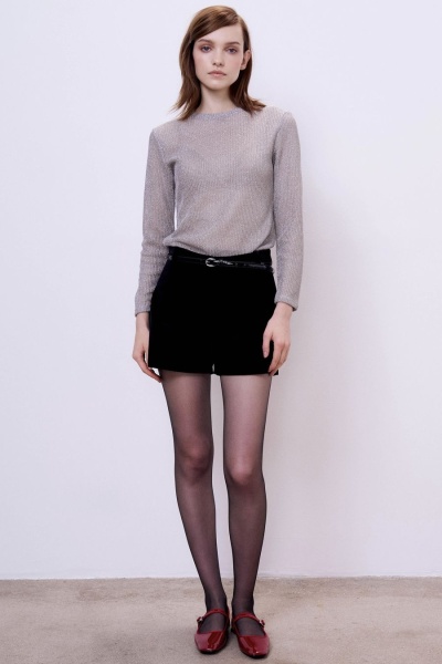 Шорты из бархата, черный