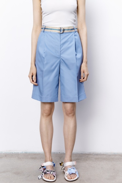 Шорты-бермуды из хлопка, голубой