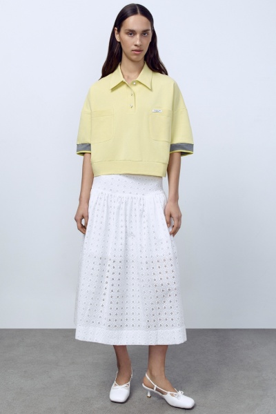 Юбка с кокеткой, белый