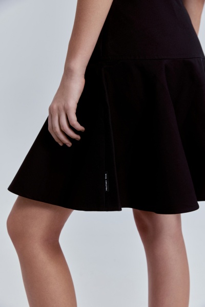 Юбка-солнце мини, чёрный