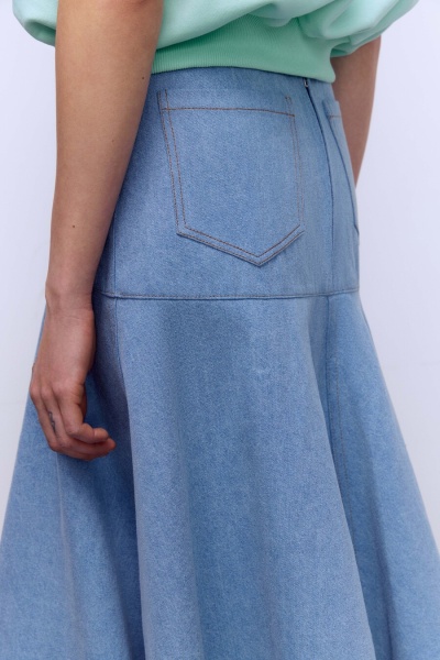 Юбка-годе из денима, голубой