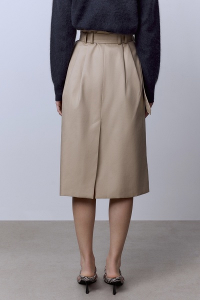 Юбка на запах с поясом, бежевый