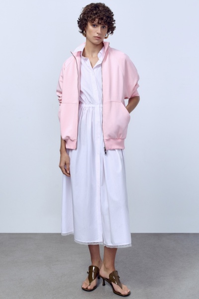 Толстовка реглан из футера, розовый