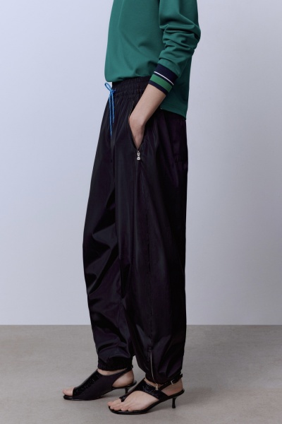 Брюки из нейлона на подкладке, чёрный