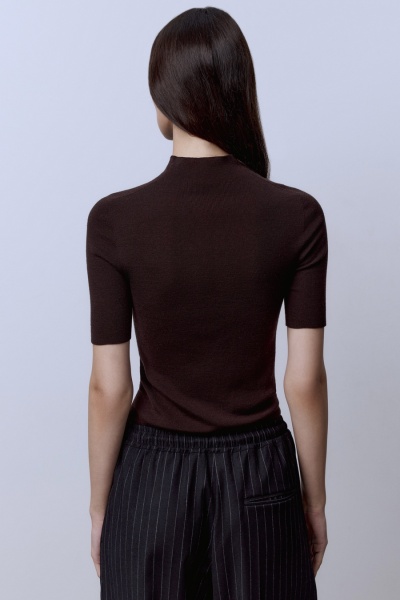 Водолазка с коротким рукавом, шоколад